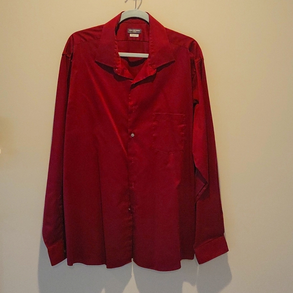 Van Heusen flex Burgundy men's button-down